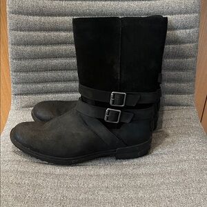UGG Black Ankle Boots with Buckle Straps waterproof 11
